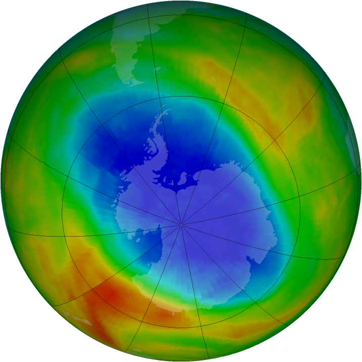 Antarctic ozone map for 29 September 1984